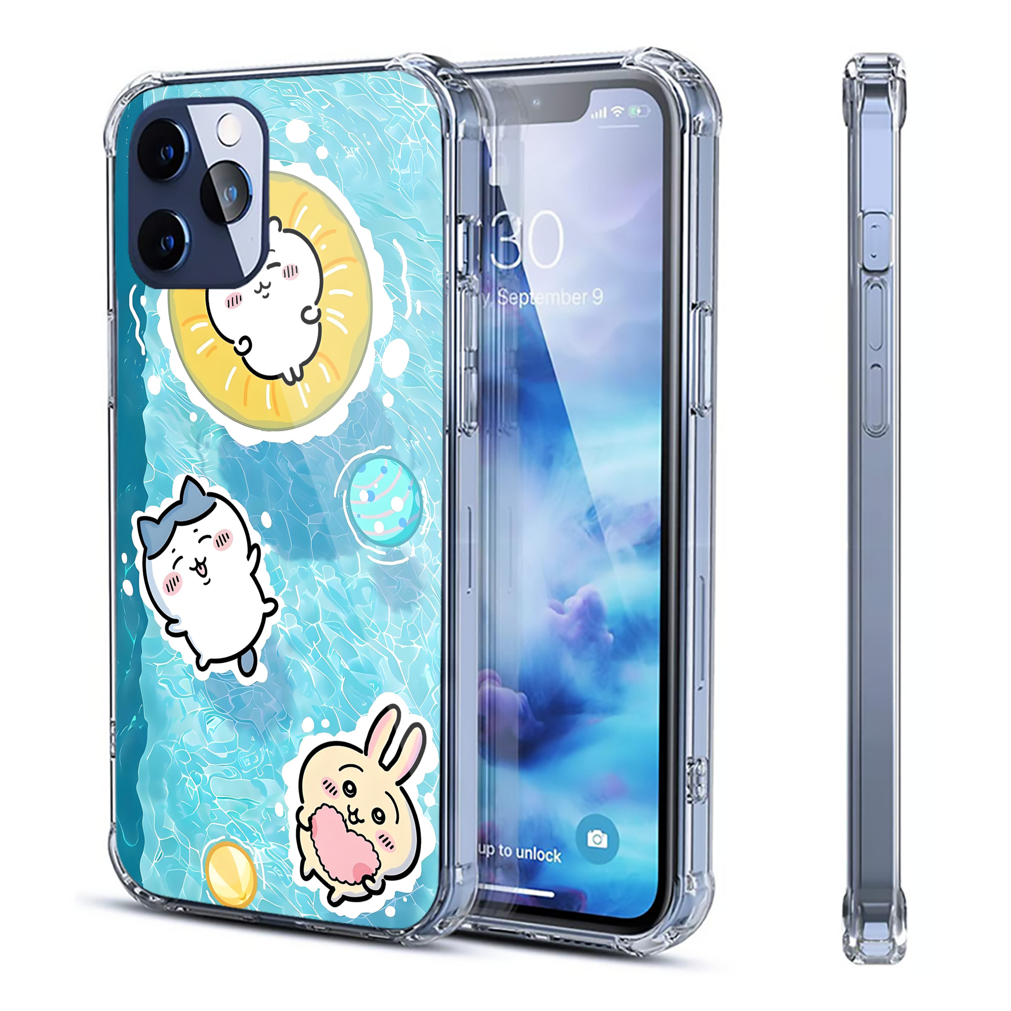 （画像用） ちいかわ Chii-kawa 【iPhone 12シリーズ対応】透明スマホケース（クリアソフトケース）